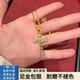 欧美风足金包银蓝钻十字架项链情侣款 专柜手工点钻轻奢小众送礼物