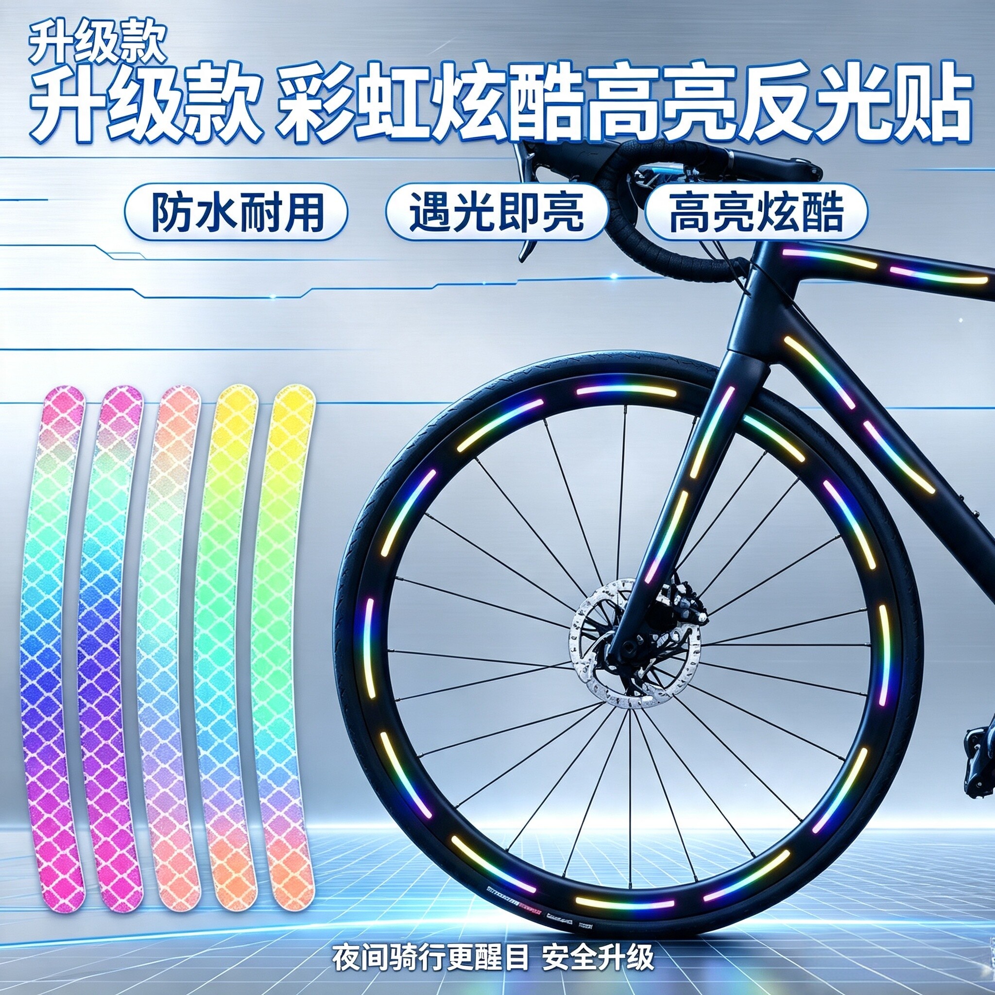 自行车夜光反光轮毂贴