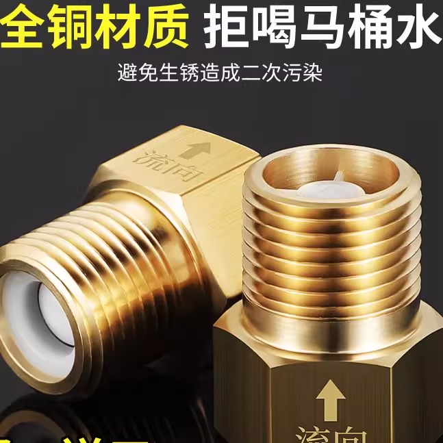 单向止回阀卫生间水管马桶防反水回水水表逆止阀热水器4分止逆阀