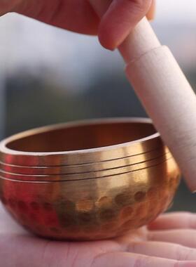 尼泊尔锤纹颂钵佛音钵瑜伽冥想钵西藏佛音碗采耳疗愈音钵8cm