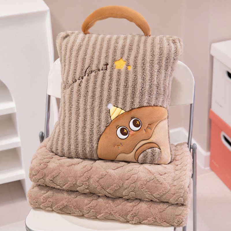 速发冬季抱枕被子睡用两厚汽车载靠枕毯子二合一办公室沙发靠垫午