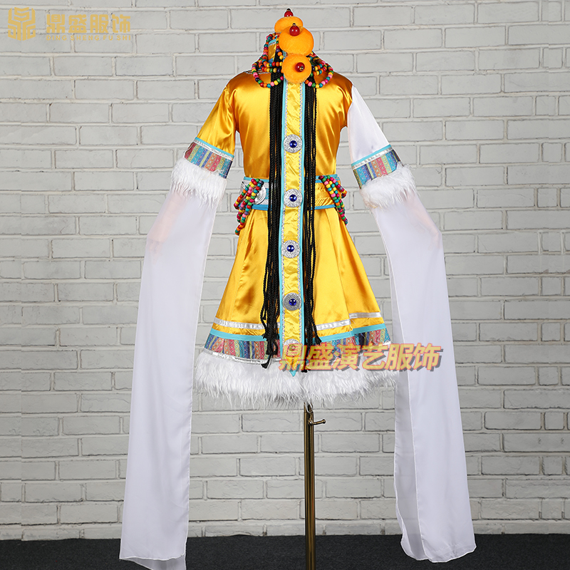 现货速发少数民族演出服装藏族舞蹈服舞台表演服藏袍男款藏式跳舞