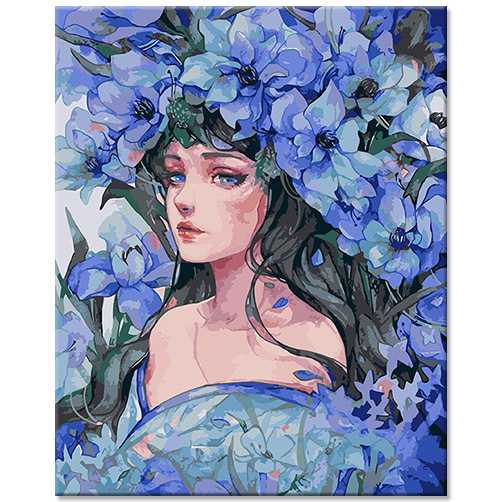 好货加工定制得艺新款手工diy数字风景油画手绘卡通人物填色版油