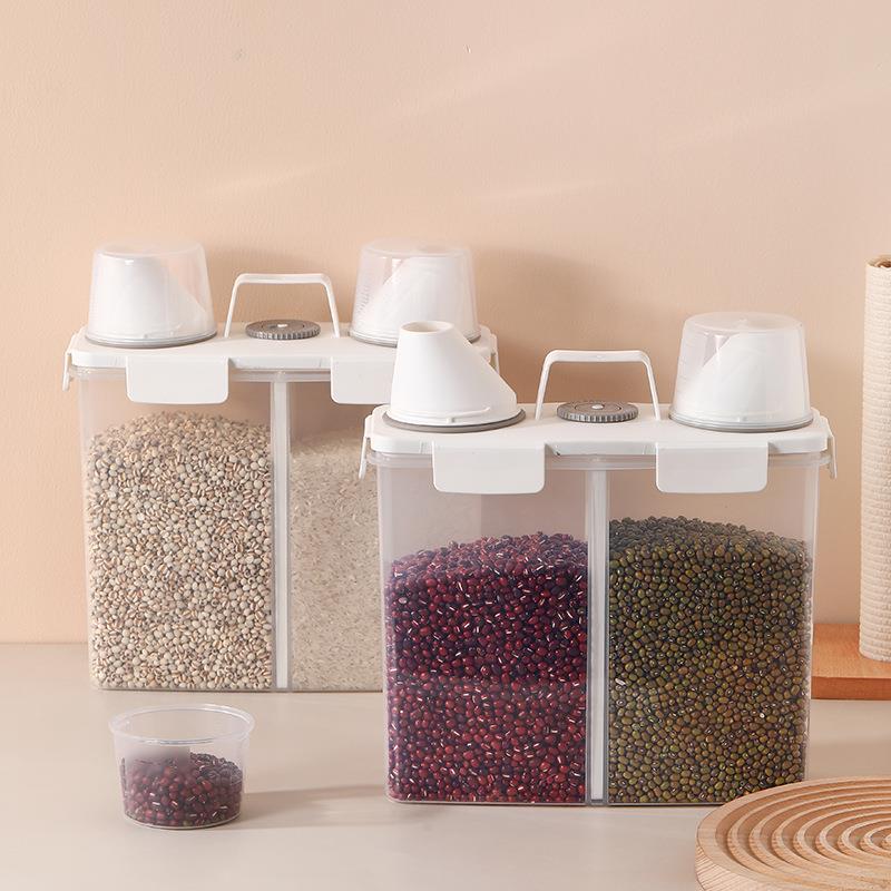 新品日式塑料米桶2斤0防潮透明储米家箱用厨房装米缸面鲜粉杂粮桶