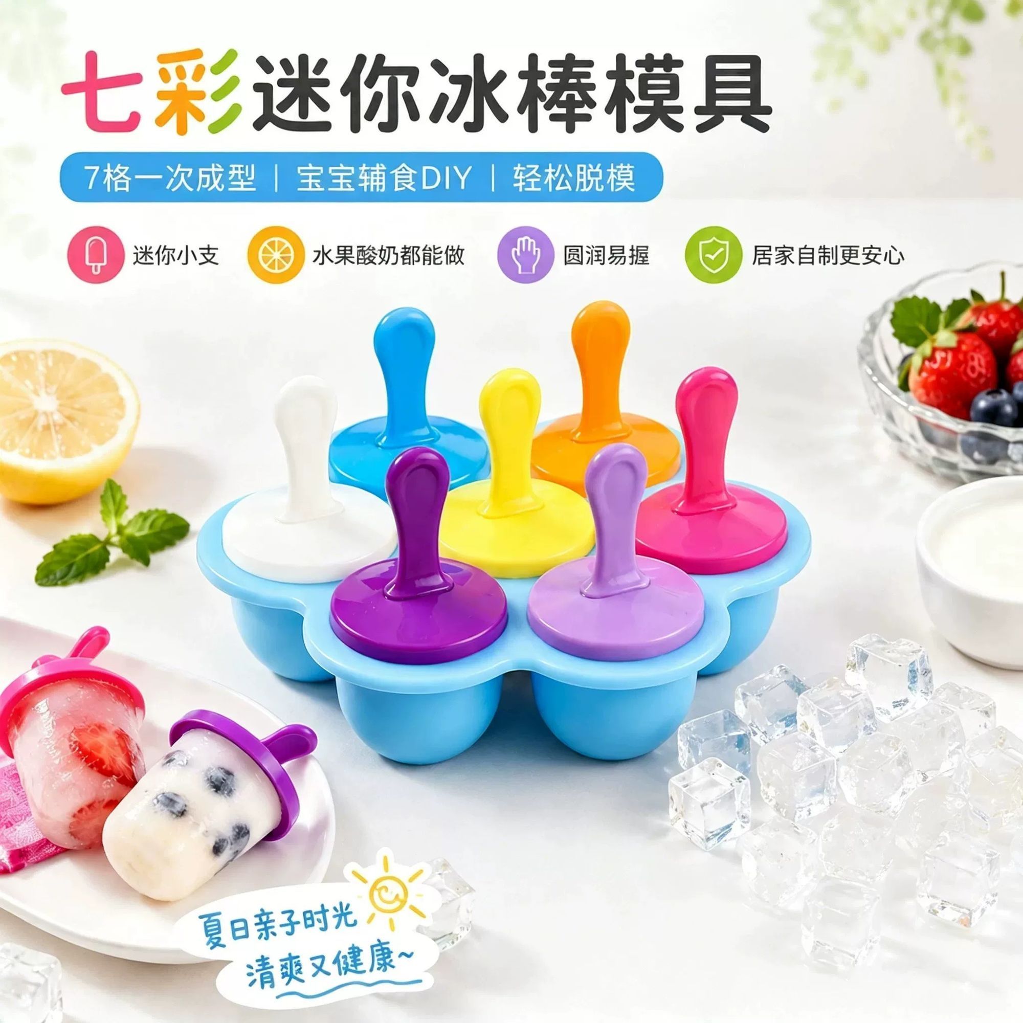 七彩迷你棒棒冰雪糕模具
