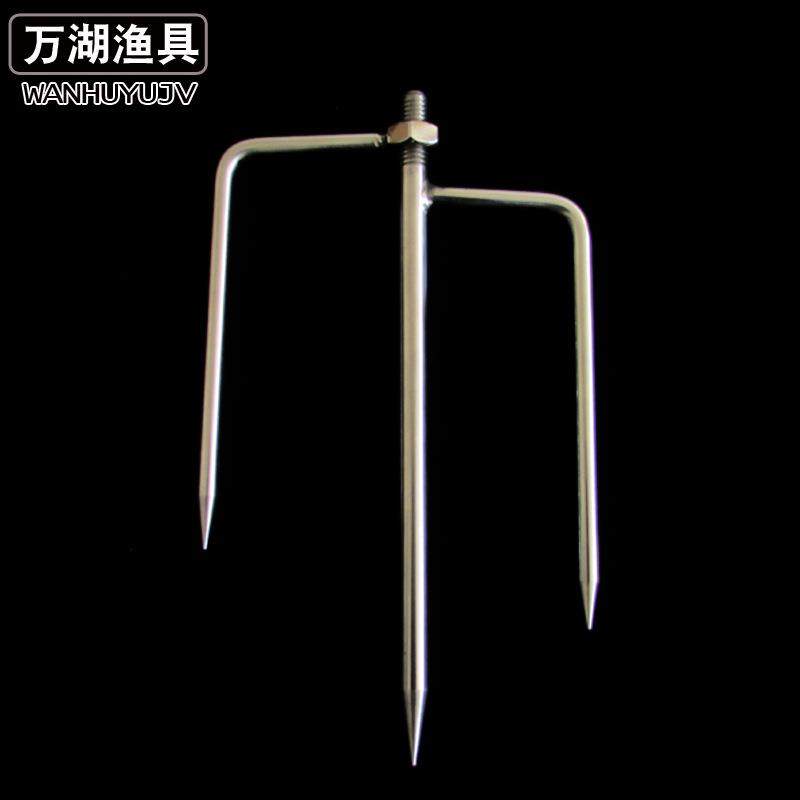 厂家大雨伞钓鱼伞地插不锈钢平推式地叉底座支架简易多功能