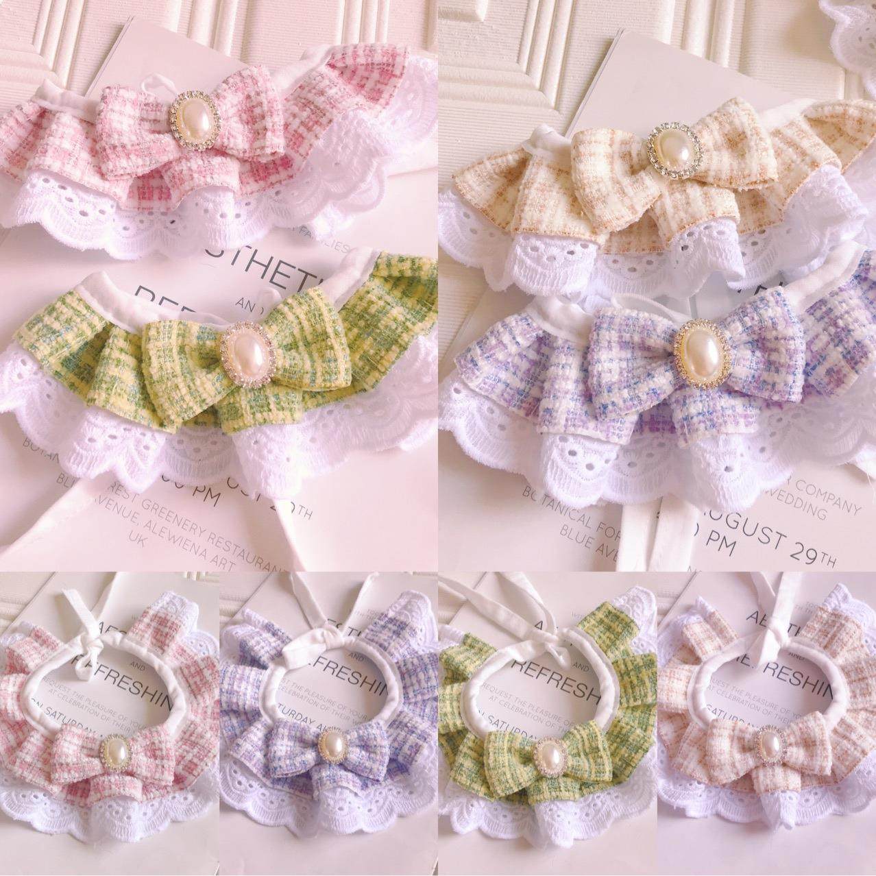 猫咪狗狗项圈宠物口水巾可爱粉色围兜围嘴宠物狗狗项圈饰品围脖新