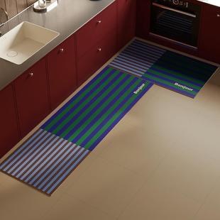 中古风厨房地垫防滑垫吸水吸油家用耐脏耐磨易打理硅藻泥脚垫子