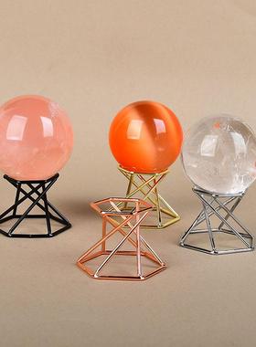 水晶球金属底座支架家居装饰铁艺工艺品厂家玻璃球底托摆件