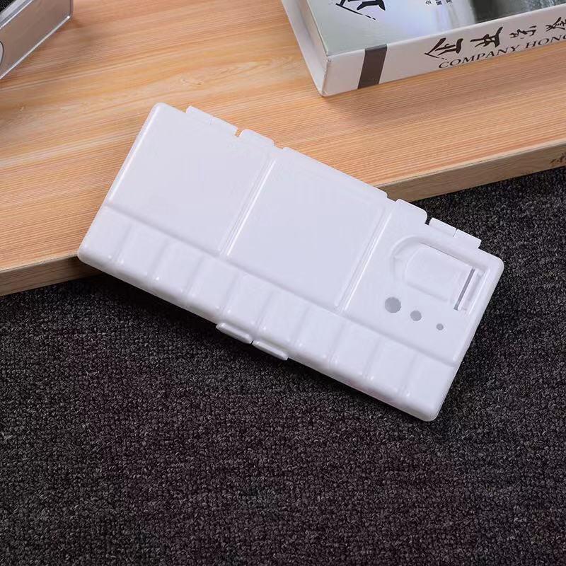 跨境品质新款朔料调色盘 小号水彩翻盖式颜料盒 美术用品绘画工具