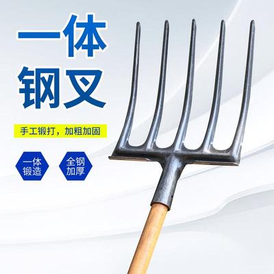 翻地松土5齿开荒挖土姜蒜葱花生叉挖粪种菜钢叉农用工具四齿叉