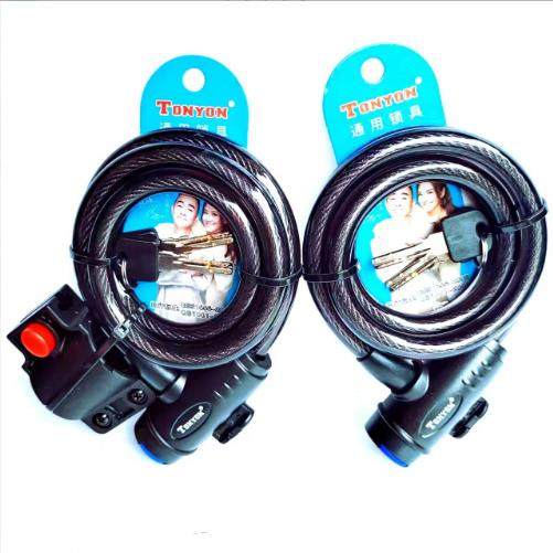 588自行车锁山地车锁公路自行车车锁圈锁条形钢丝锁山地车锁