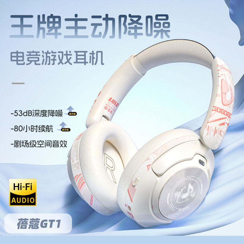 主动降噪头戴式蓝牙耳机图片