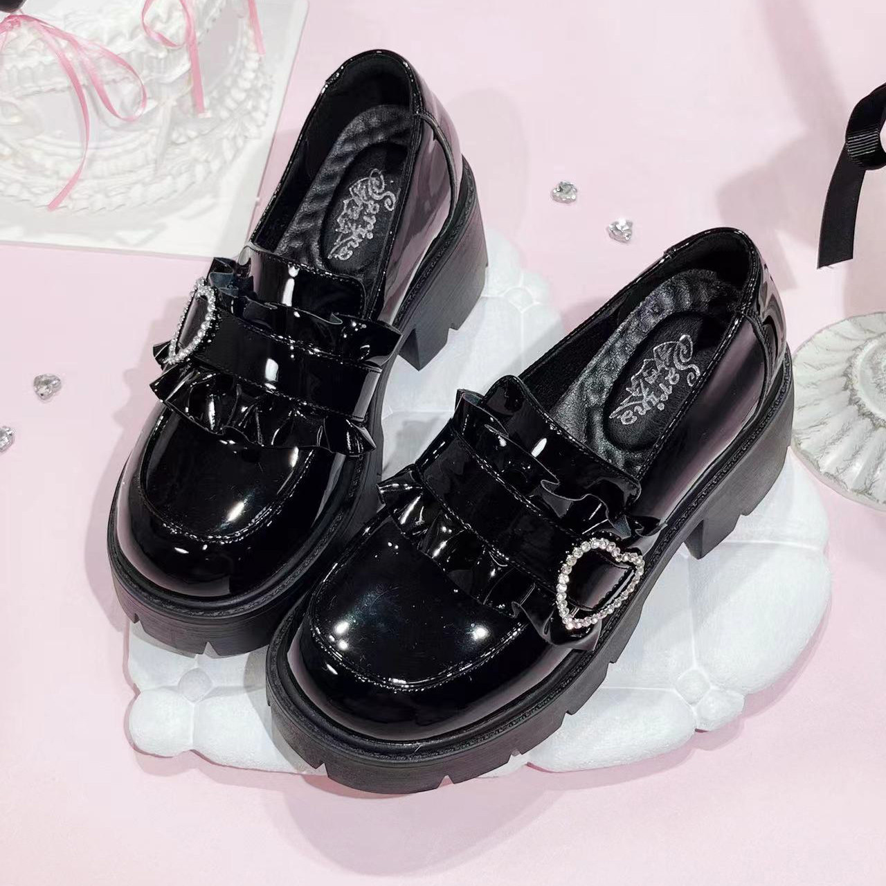 thumbnail for [spot] love notice sarina sarina original platform shoes subculture Japanese loafers