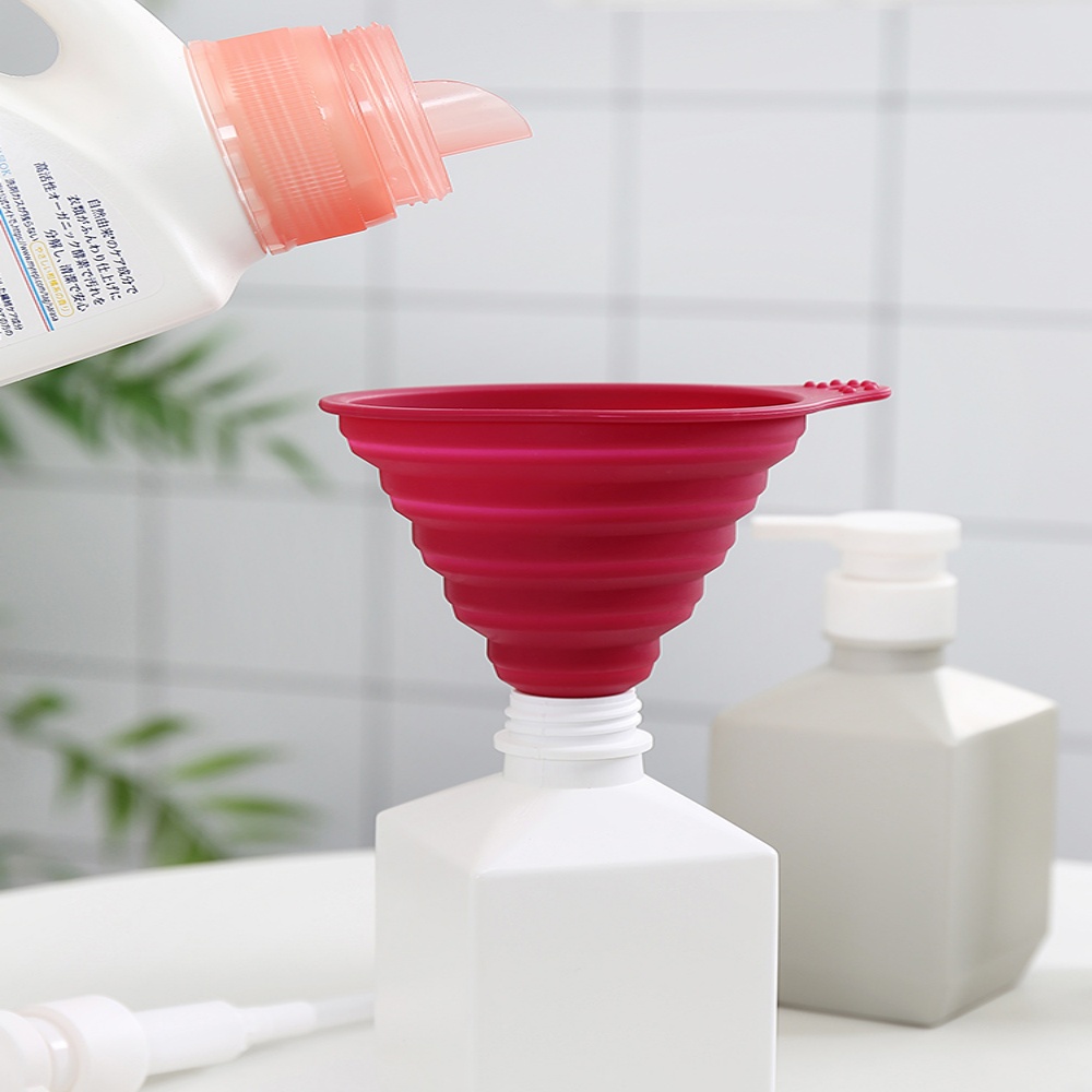 大号矽胶漏斗大口径家用折叠可携式油漏斗器小口径厨房倒油商用