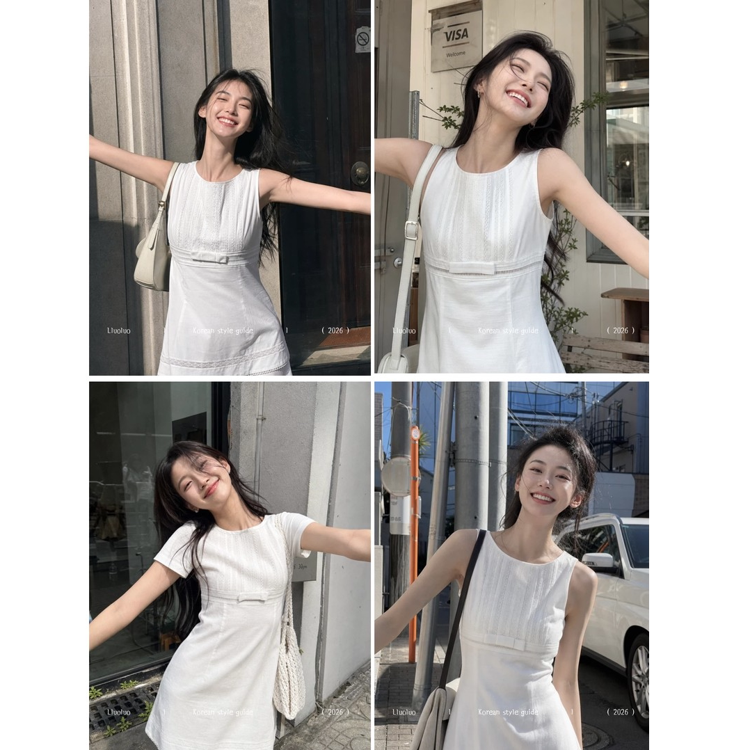 【南法仲夏夜】法式蕾丝拼接少女感连衣裙裙子出片漂亮衣服