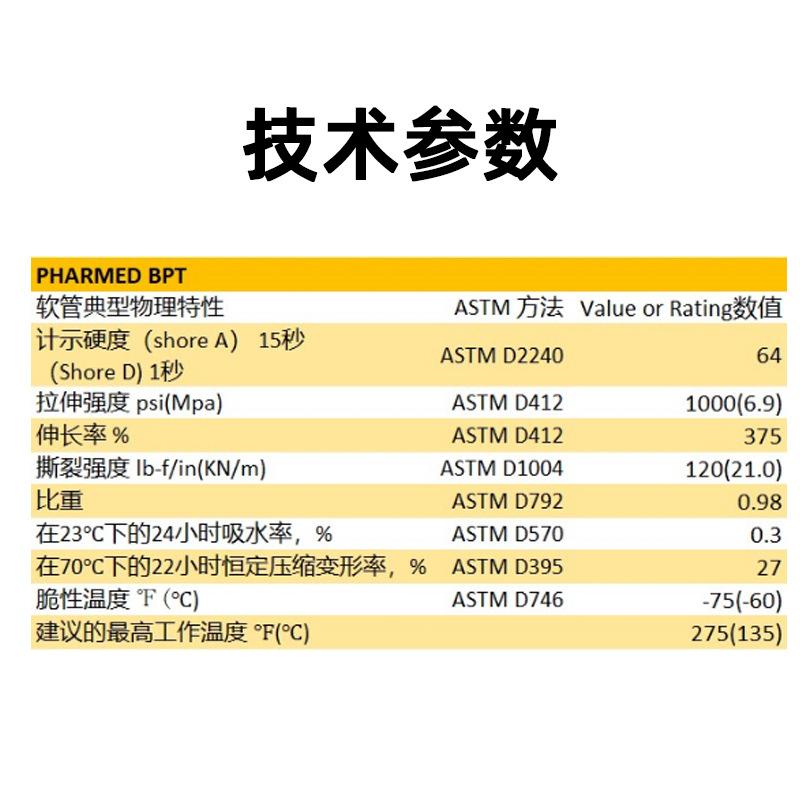 圣戈班软管PharMed BPT耐高温耐化学腐蚀制药级长寿命蠕动泵软管