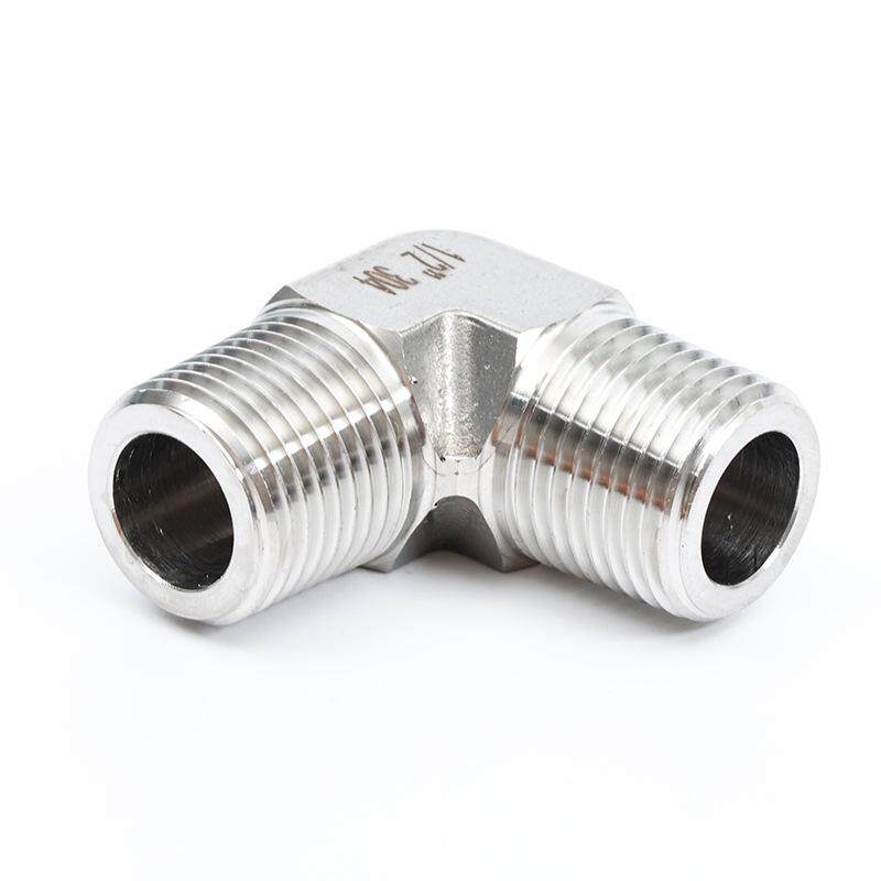 不锈钢模锻内外丝弯头304模锻卡套三通外螺纹弯通2分3分高压接头