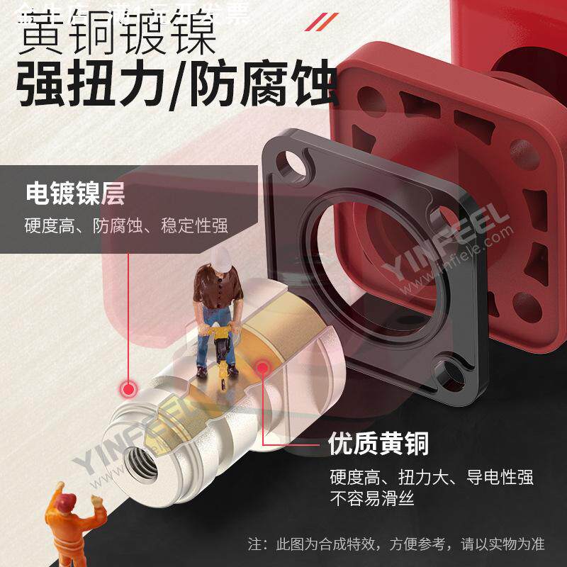 150A内螺孔穿墙式螺丝紧固式接线柱内螺纹接线端子可拆罩隔墙端子