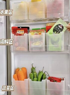 冰箱侧门收纳盒分装整理神器内侧保鲜食品级侧面储物门上盒子厨房