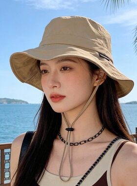 夏季男女薄款速干户外遮阳防水渔夫帽可收纳折叠防晒帽登山帽遮阳