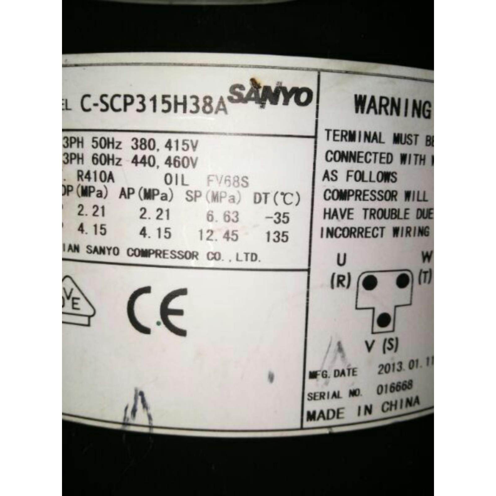 全新空调压缩机C-SCP270H38A冷库制冷压缩机C-SCP315H38A  h38b