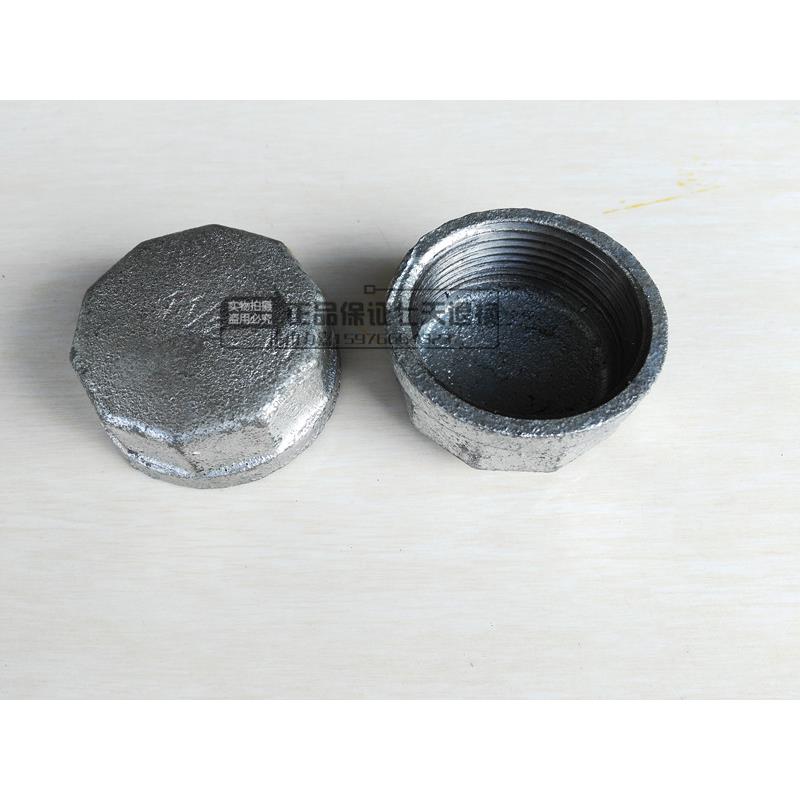 镀锌管帽玛钢管件丝扣内丝堵头铁堵头牙堵闷头管堵管帽4分6分1寸