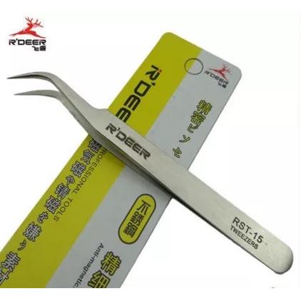 飞鹿 RST-15 加硬不锈钢镊子 电子镊 弯尖咀 弯头 弯尖头镊子