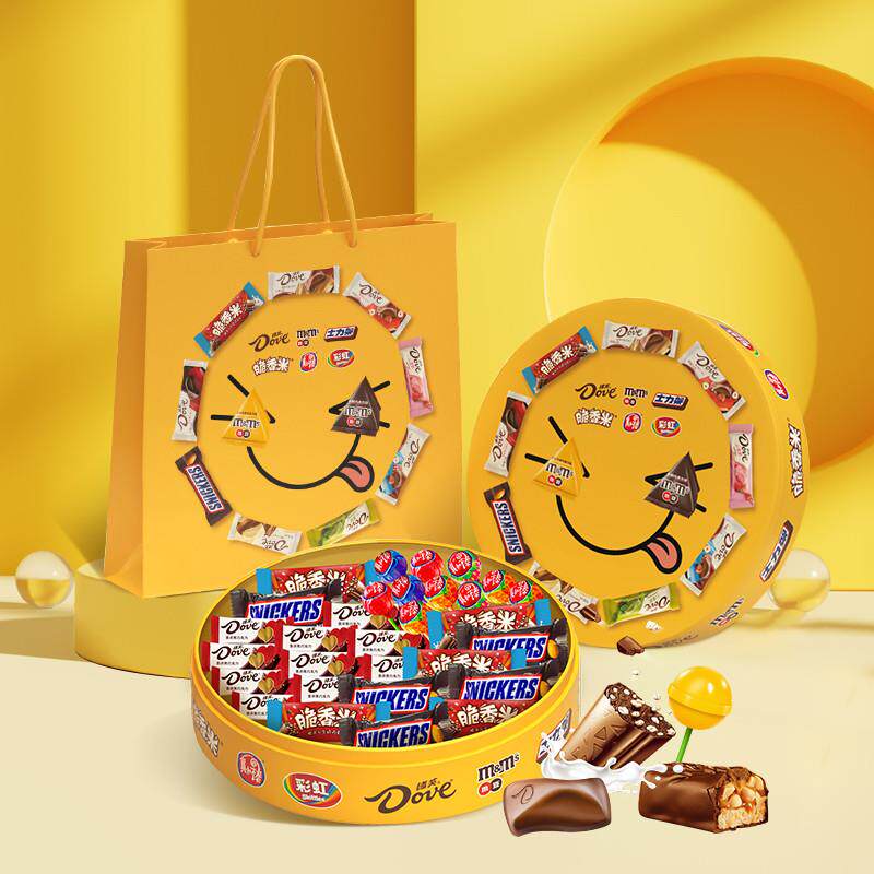 德笑脸礼盒德芙巧克力力架花生夹心糖果专用脆香米真知棒礼盒