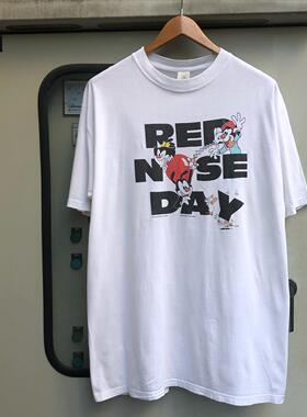 Comic Relief vintage 个性字母印花短袖夏季学院风潮小众独特T恤