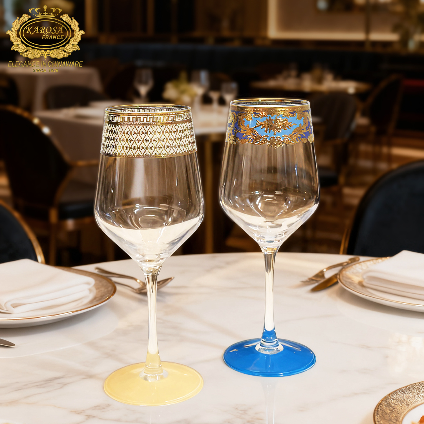 欧式浮雕金轻奢水晶玻璃红酒杯