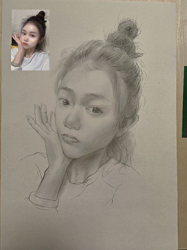 画像定制真人照片转手绘代画肖像画彩铅画速写静物手工碳铅人物画