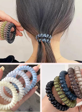海盐蓝电话线发圈女高弹力