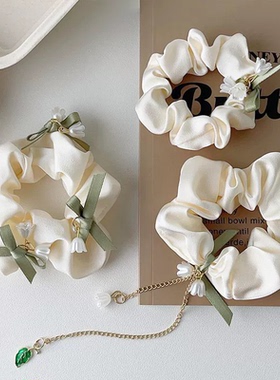 铃兰花头绳皮筋扎头发绳头饰高颜值头花发饰森系大肠发圈皮套