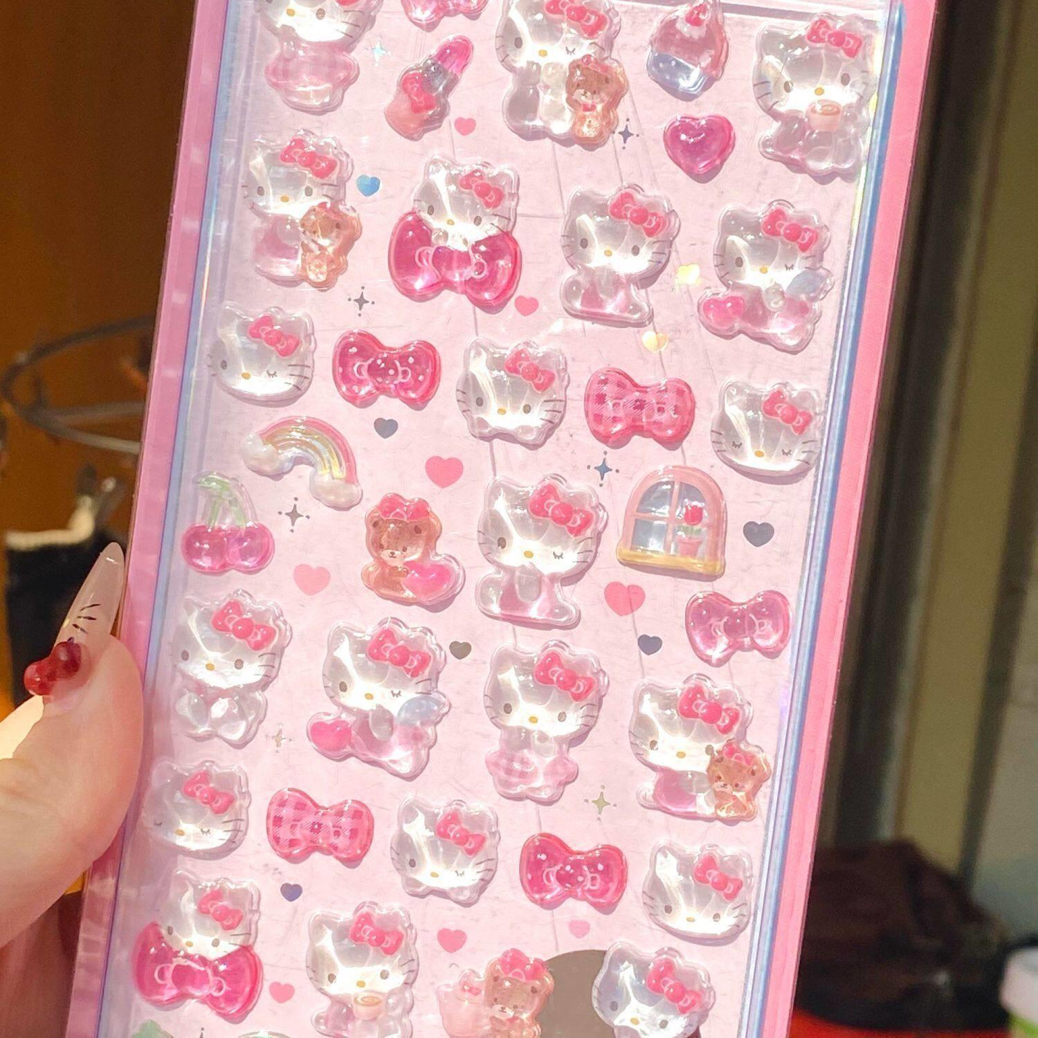 可爱卡通猫猫果冻水晶贴纸3d立体手机保护壳平板装饰贴画diy手账