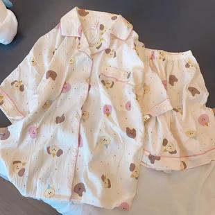 可爱纯棉睡衣女夏季 云朵棉短袖 短裤 少女休闲夏天可外穿家居服套装