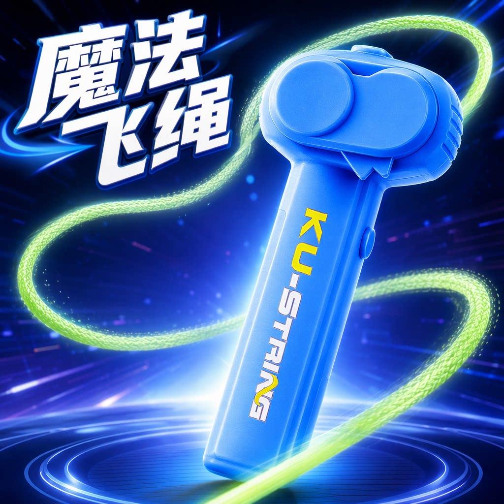 网红爆款魔法飞绳电动夜光互动绳绳子发射器儿童户外发光玩具创意