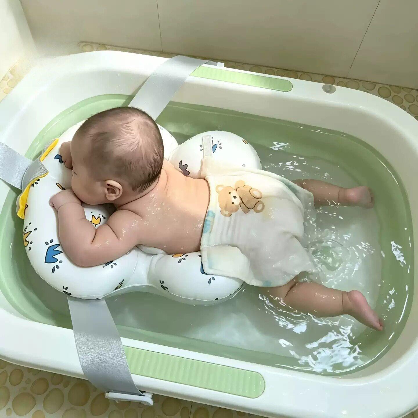 小月龄宝宝洗澡悬浮垫新生婴幼儿玩水游泳浴垫趴睡漂浮浴盆躺托垫