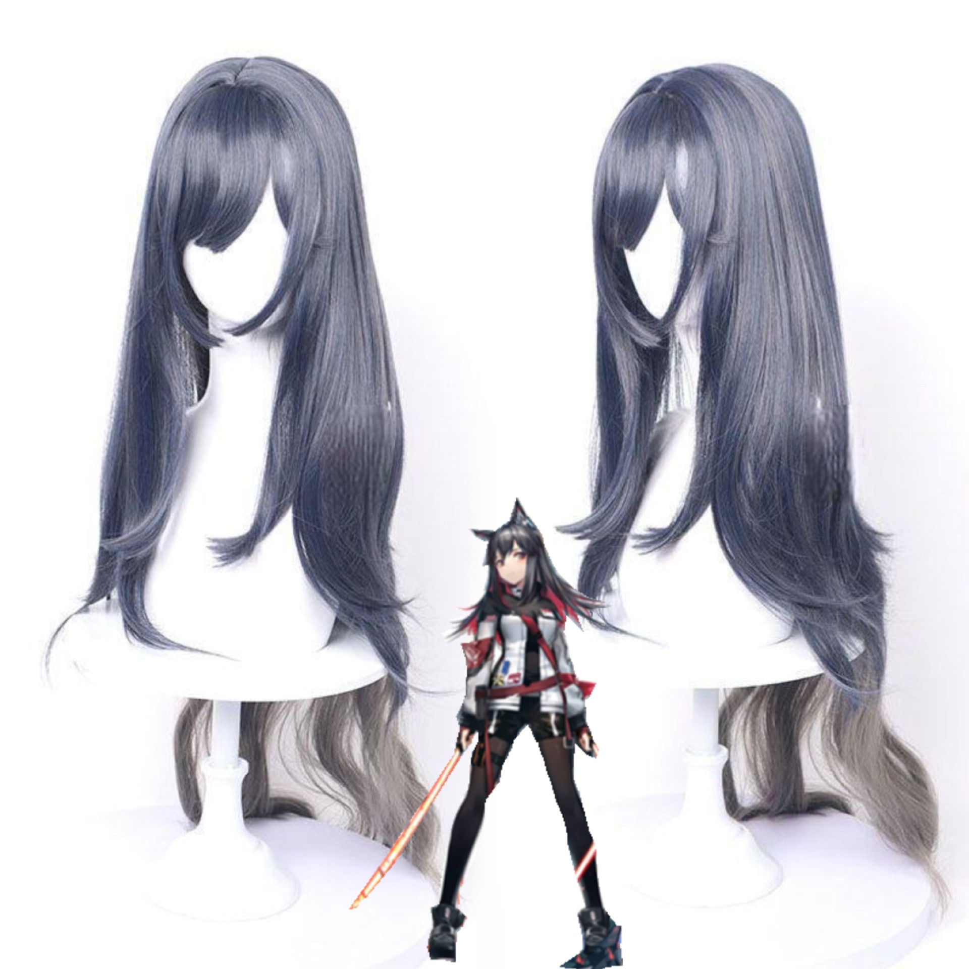 [熙珝】明日方舟 缄默 德克萨斯 cos 假发 仿真头皮渐变色cosplay