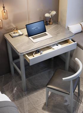 灰色单911B人轻奢现C代岩板小书桌60M床桌头脑学习小户型实木书电