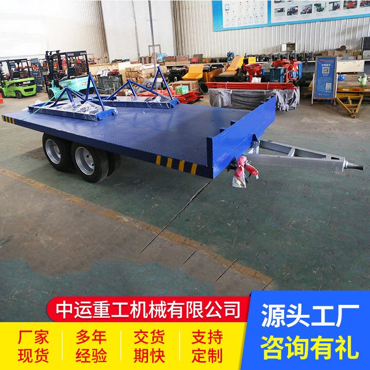 四轮牵引式平板物拖769车平板拖车仓用大吨位型货转运载平板库拖