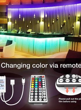 供跨境直5050RGB灯带套装 12V灯带 44遥带控 LEDQ16 -44灯RG键B灯