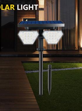 新TS-GL050款太能草坪灯 灯双阳头高亮地插 双色温3LED户外2灯花