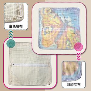 diy手工动物坐垫地毯绣段段绣地垫沙发枕毛线绣彩印枕材料包