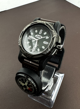 Awateoftime浪费时间 y2k中古手表复古个性圆形指南针石英手表