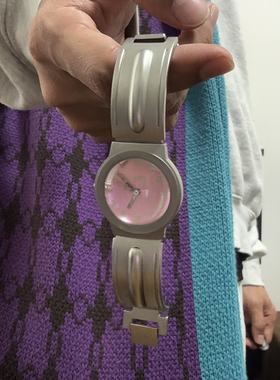 Awateoftime浪费时间欧 粉色中古手表圆形小众简约金属石英手表