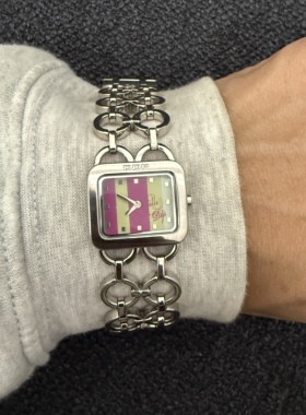 Awasteoftime浪费时间 vintage中古手表个性小众撞色金属石英手表