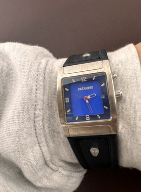 Awateoftime浪费时间 欧美中古手表小众复古朋克蓝色方块石英手表