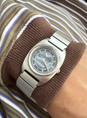 Awasteoftime浪费时间 迷彩中古手表撞色复古vintage古着石英手表