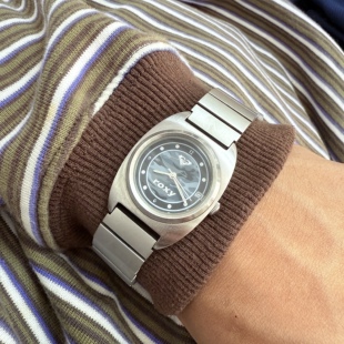 Awasteoftime浪费时间 迷彩中古手表撞色复古vintage古着石英手表